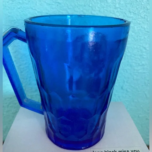 Vintage Blue Cobalt Shirley Temple cup - Picture 2 of 3